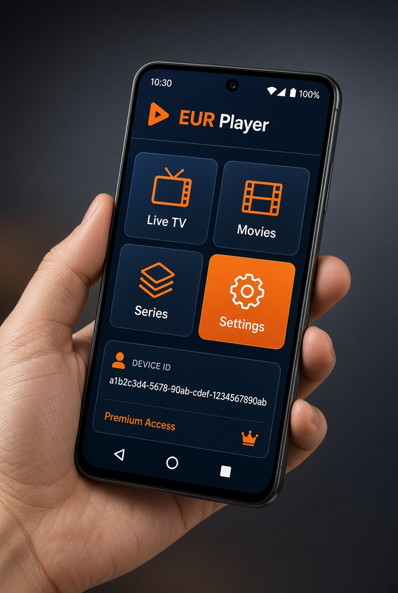 Application EUR Player sur smartphone